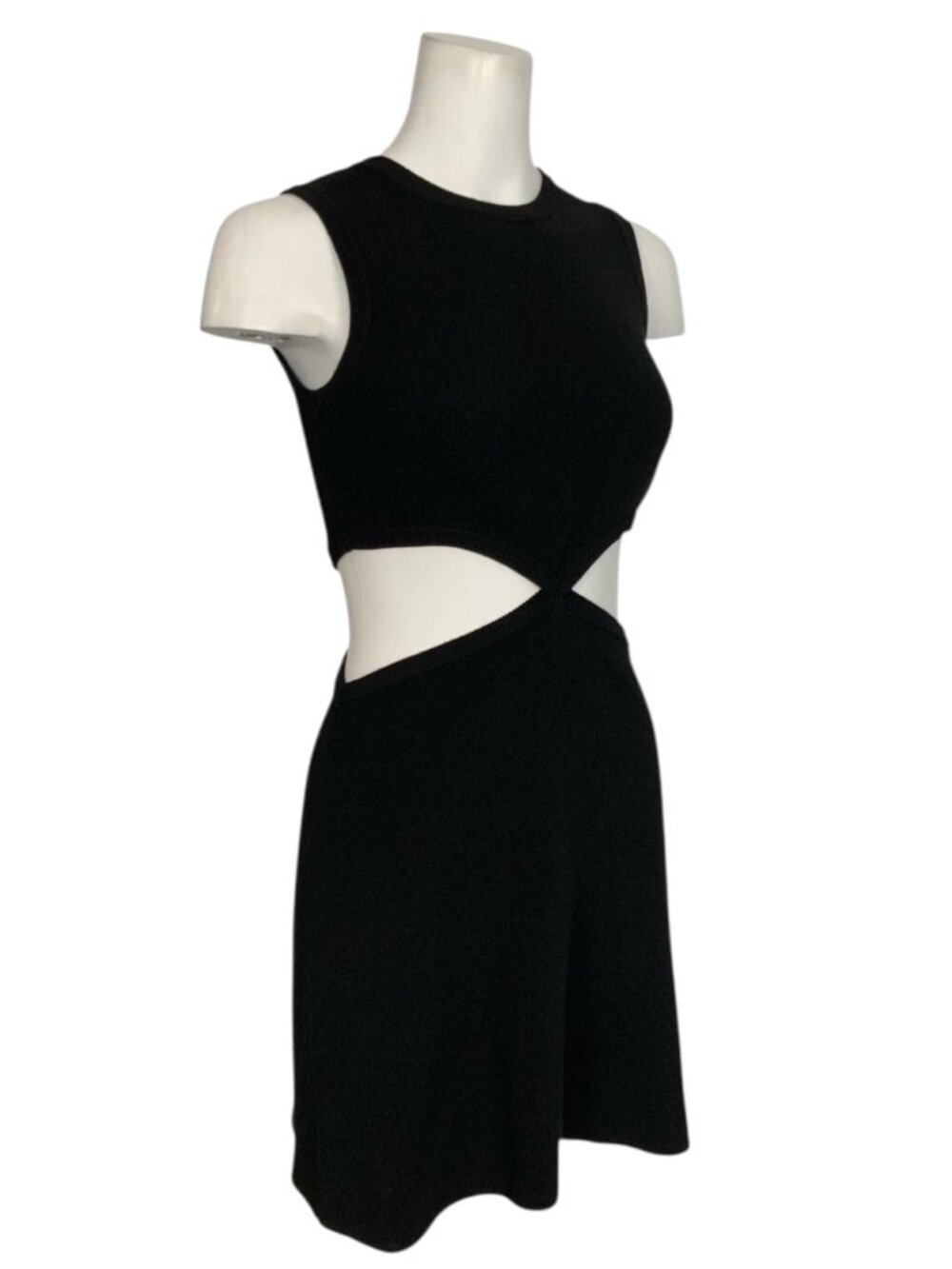 Maje Open Waist Mesh Dress 40 US L Noir Metallic Cutout - Picture 5 of 15